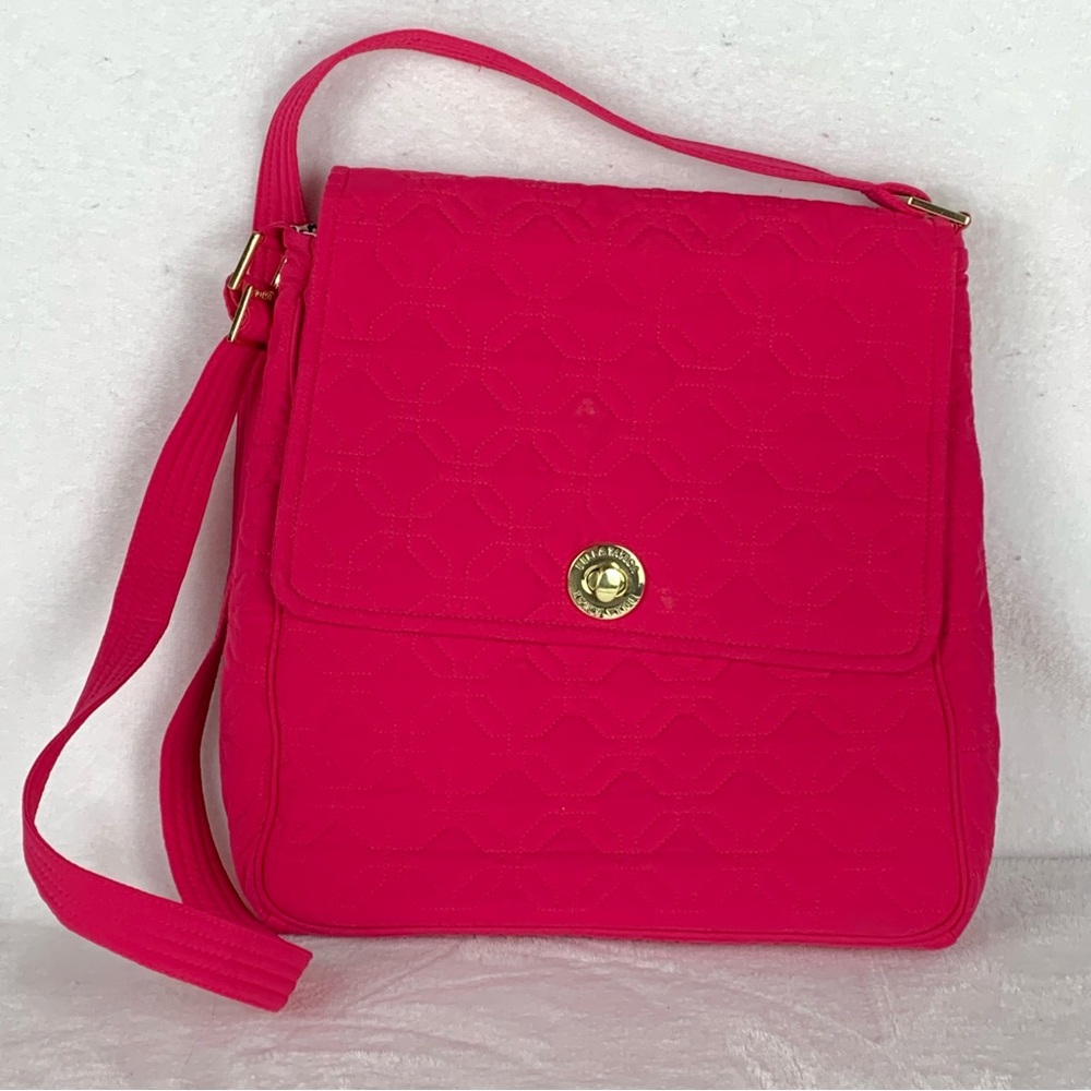 Bella Taylor Quilted Hot Pink Large Crossbody Bag‎ Excellent Used Condition